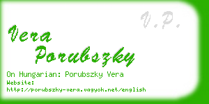 vera porubszky business card